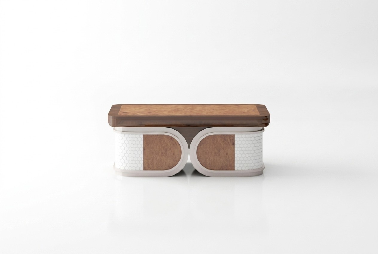 Eleganter Couchtisch aus Holz in warmem Braun für modernes Wohndesign