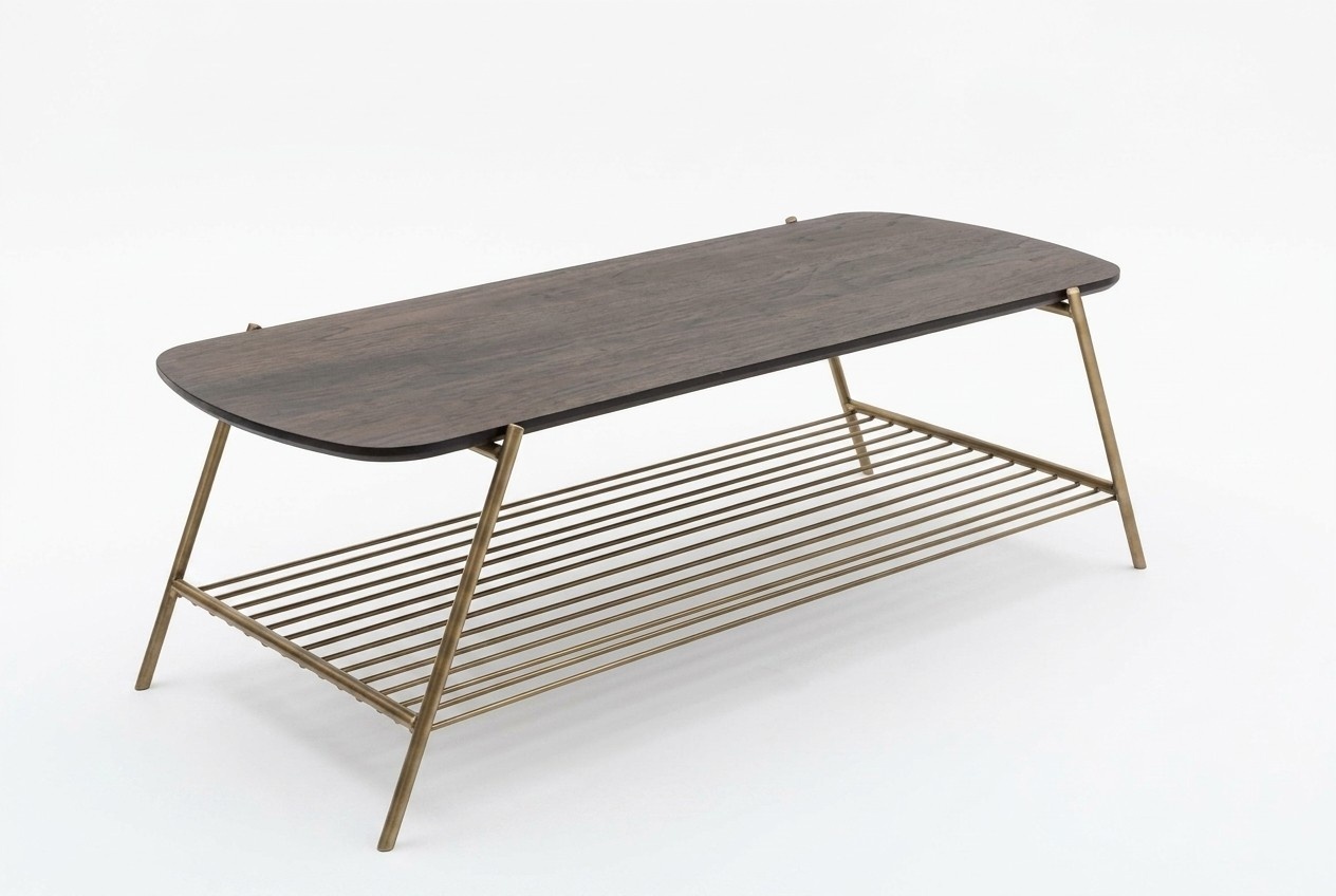 Eleganter Couchtisch aus Holz und Metall modernes Design für jedes Zuhause
