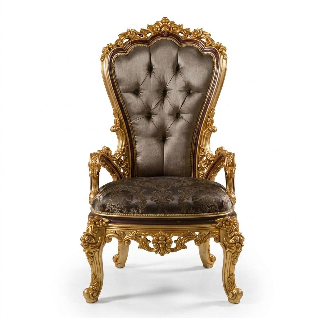 Eleganter Goldener Holzstuhl im modernen Design