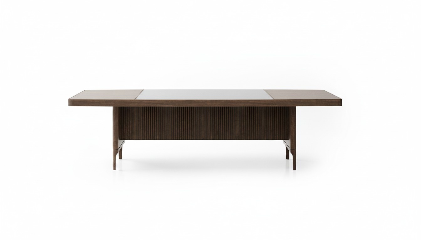 Eleganter Konferenztisch aus Holz in warmem Braun für modernes Büro
