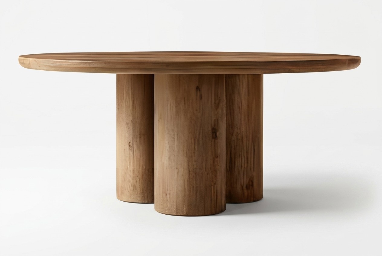 Eleganter Runder Esstisch Holz 183cm exklusiv Tisch Möbel