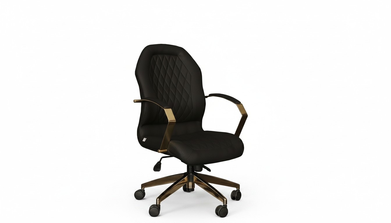 Eleganter schwarzer Bürostuhl aus Kunstleder im modernen Design