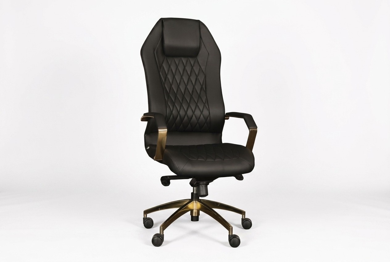 Eleganter schwarzer Bürostuhl aus Kunstleder mit ergonomischem Design