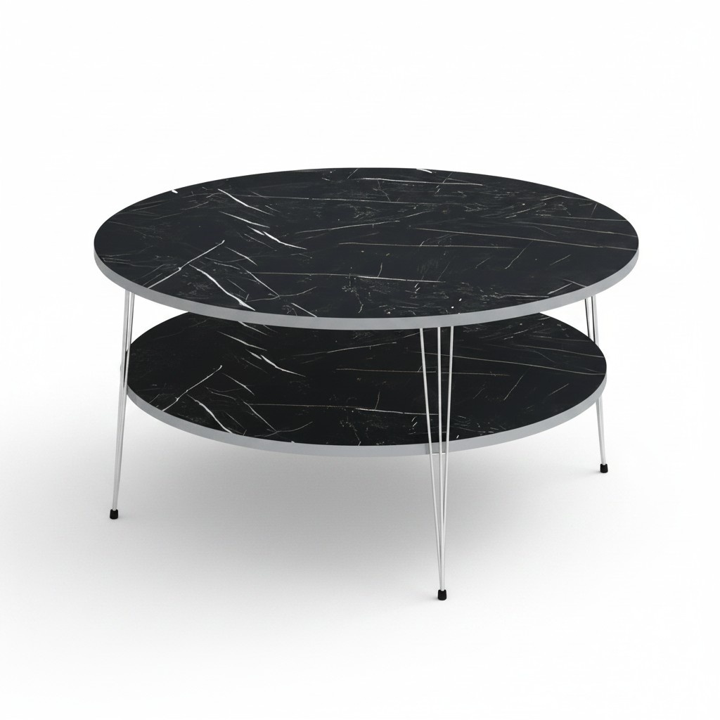 Eleganter schwarzer Couchtisch aus Holz für modernes Wohnzimmer