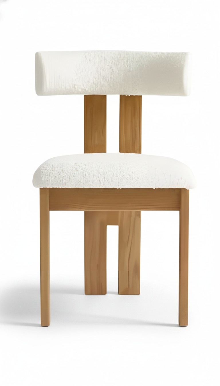 Eleganter Stuhl mit Holzgestell ruhigem Design und gepolsterter Sitzfläche