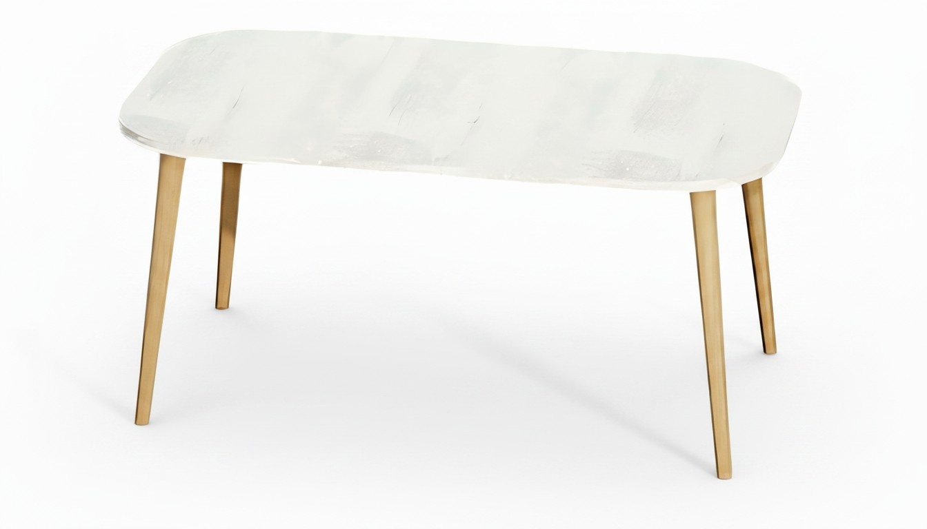 Eleganter weißer Couchtisch aus Holz im minimalistischen Design