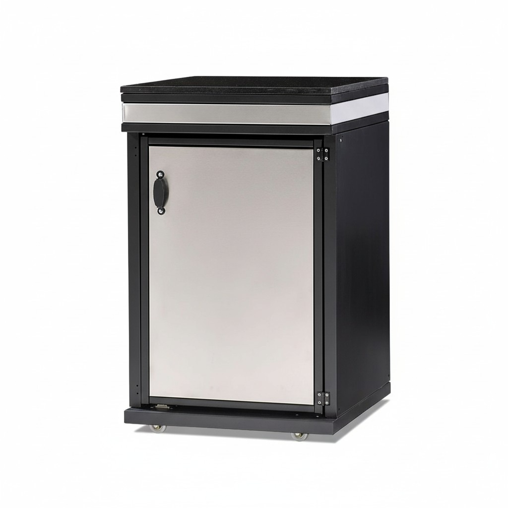 Elegantes Außenküchenmodul aus Edelstahl in Silber