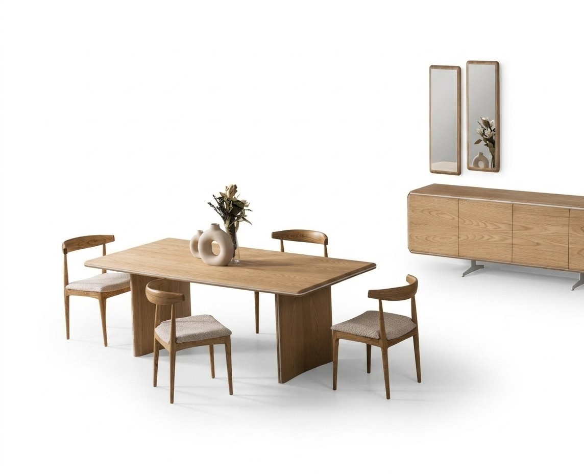 Elegantes braunes Esszimmer Set aus Holz mit modernem Design