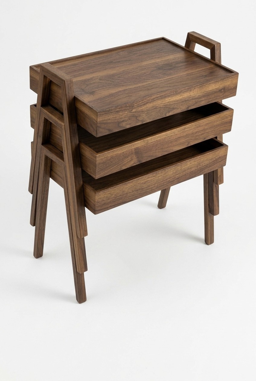 Elegantes braunes Holz Couchtisch-Set modern und robust