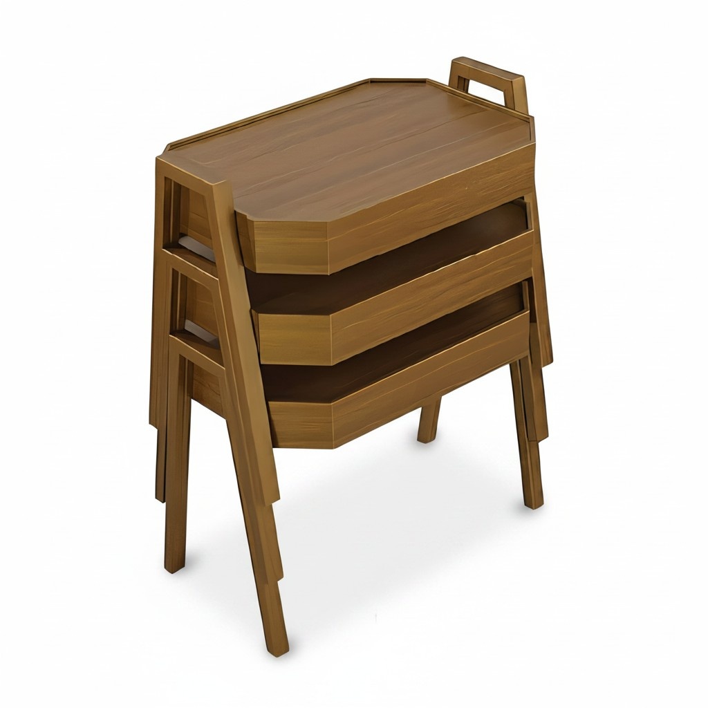 Elegantes braunes Holz Couchtisch-Set modern und stilvoll