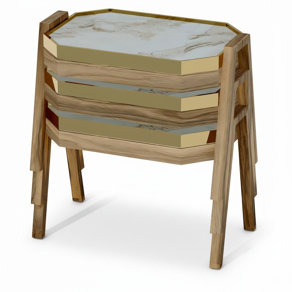 Elegantes braunes Holz Couchtisch-Set modern und stilvoll