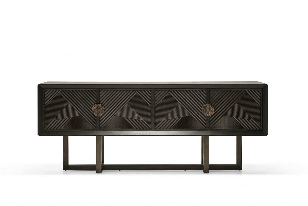Elegantes braunes Holz TV-Lowboard modern und funktional