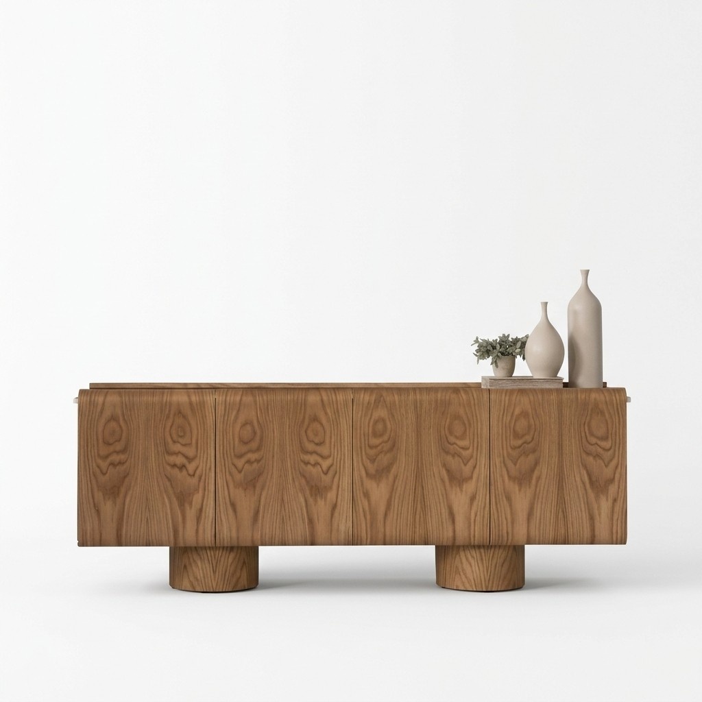 Elegantes braunes Holzsideboard im modernen Design
