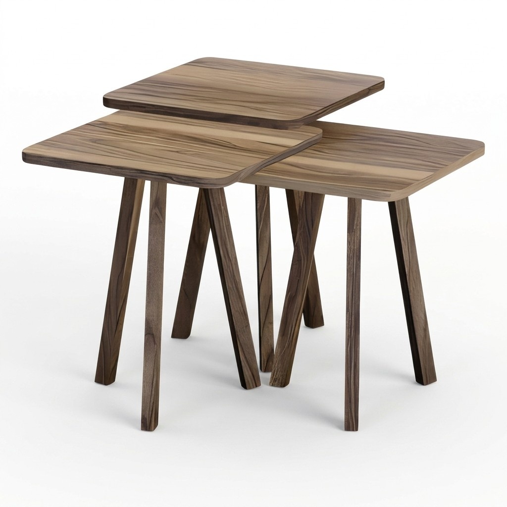 Elegantes braunes Holztisch-Set in zeitlosem Design