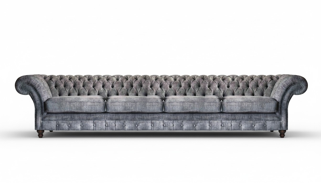 Elegantes Chesterfield Sofa Wohnzimmer Viersitzer Designer 4-Sitzer Neu