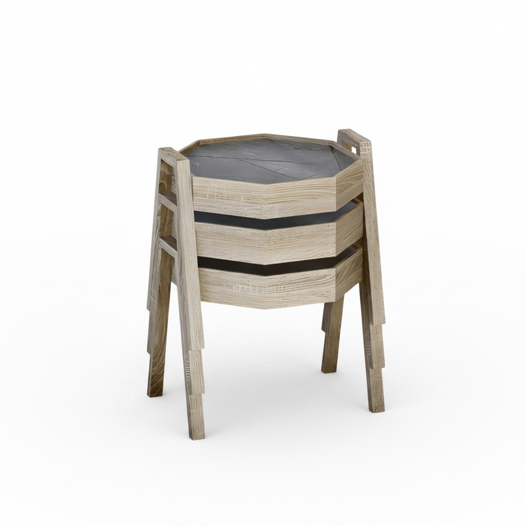 Elegantes graues Couchtisch-Set aus Holz im modernen Stil