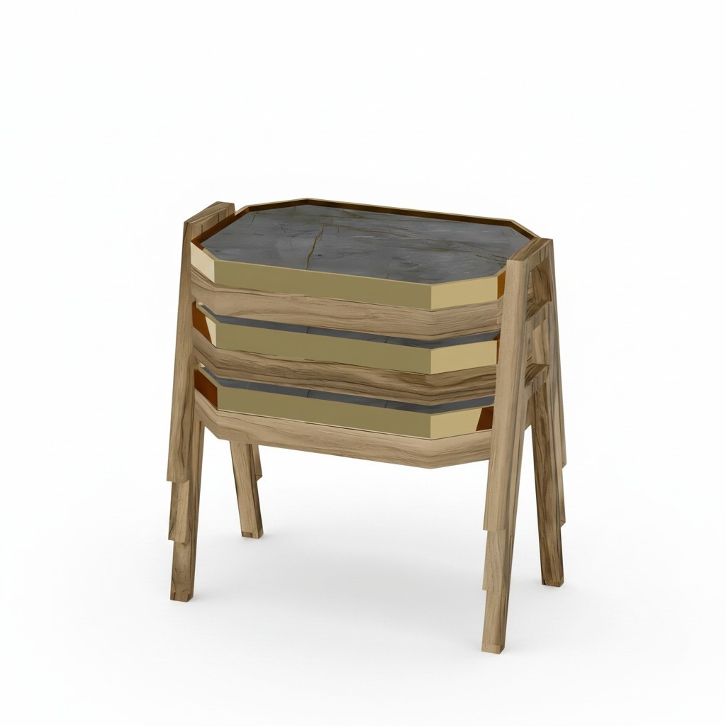 Elegantes graues Couchtisch-Set aus Holz für modernes Wohnzimmer
