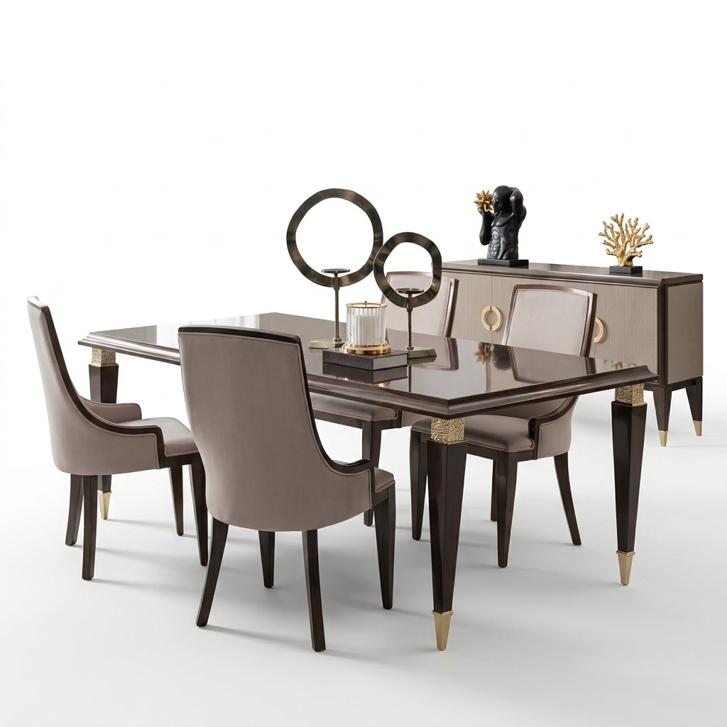 Elegantes Set Esstisch mit 6 Stühlen für Ihr Esszimmer