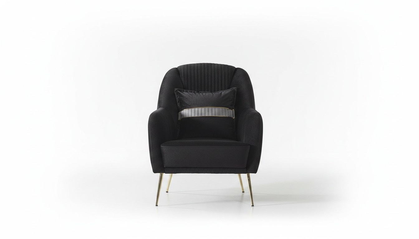 Elegantes Sofa Sessel Sofagarnitur Schwarz Relax 2tlg Wohnzimmer Möbel