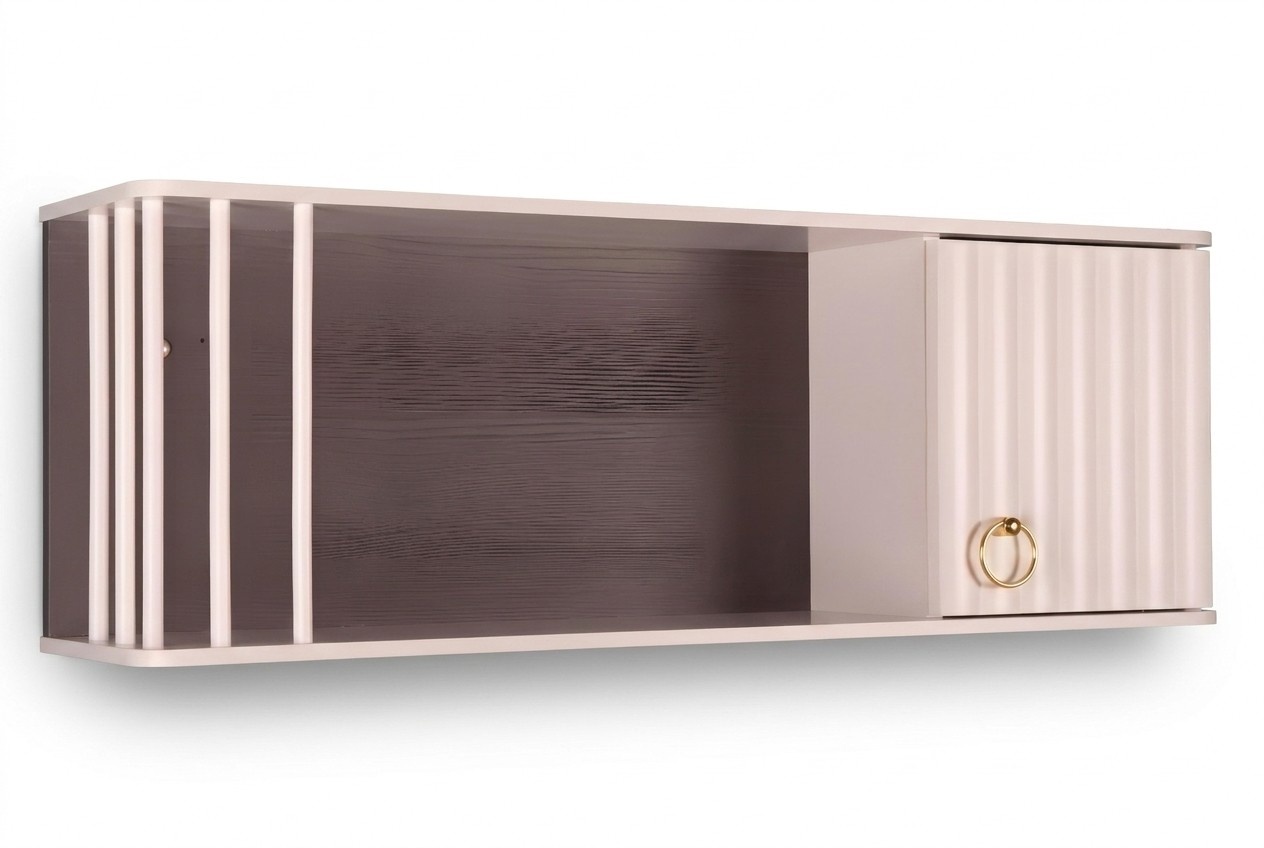 Elegantes weißes Wandmodul aus Holz für modernes Zuhause