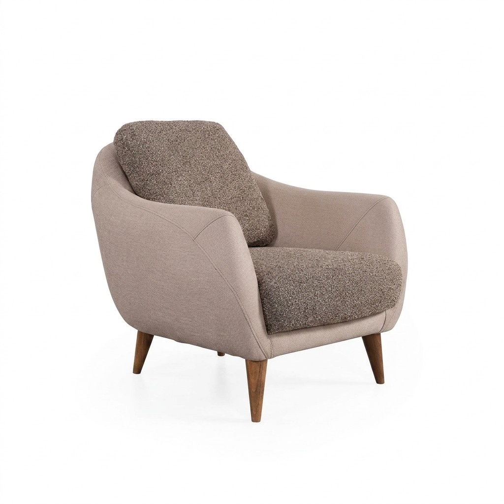 Elegantes Wohnzimmer Grau 1 Sitzer Sofa Design Textil Sessel Couch Neu