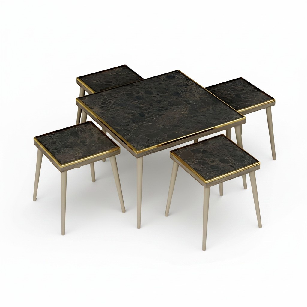 Elegantes Wohnzimmer-Set aus Holz in Schwarz mit modernem Design
