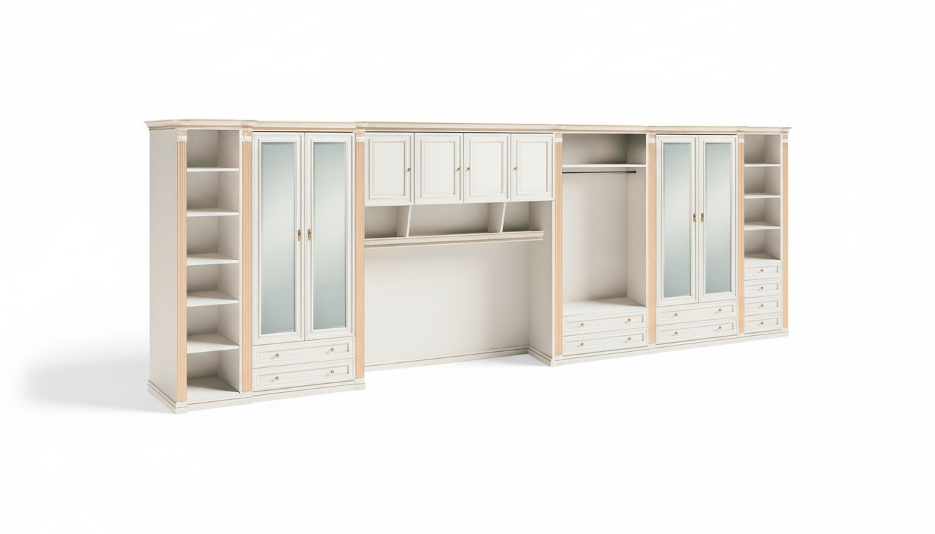 Elfenbein Schlafzimmerschrank Designer Eckschränke Edler Kleiderschrank