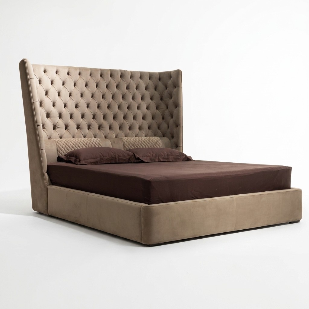 Englisches Big Bett Chesterfield Bett Designer Hotel Samt Betten Knöpfe 200x200