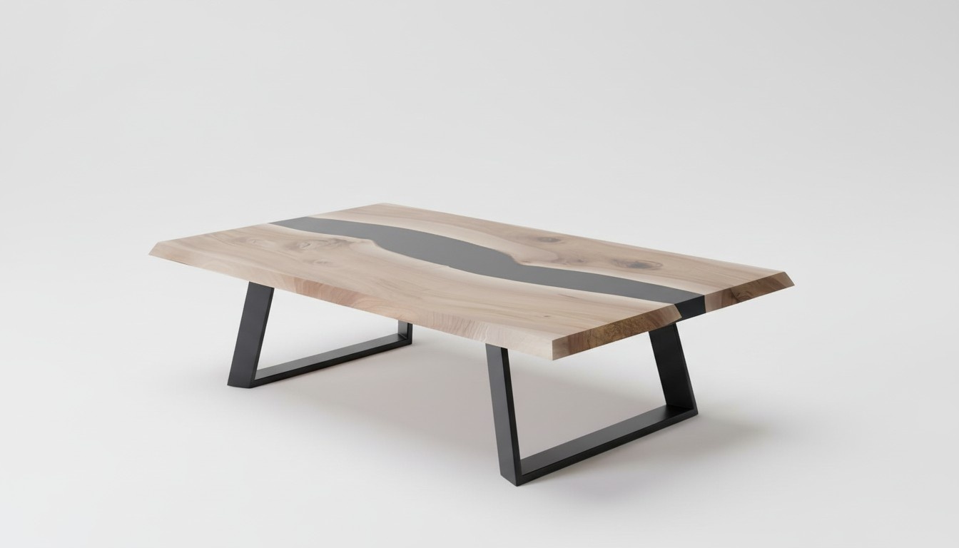 epoxidharz tisch Holz Couchtisch Handarbeit Massive Wohnzimmer Möbel