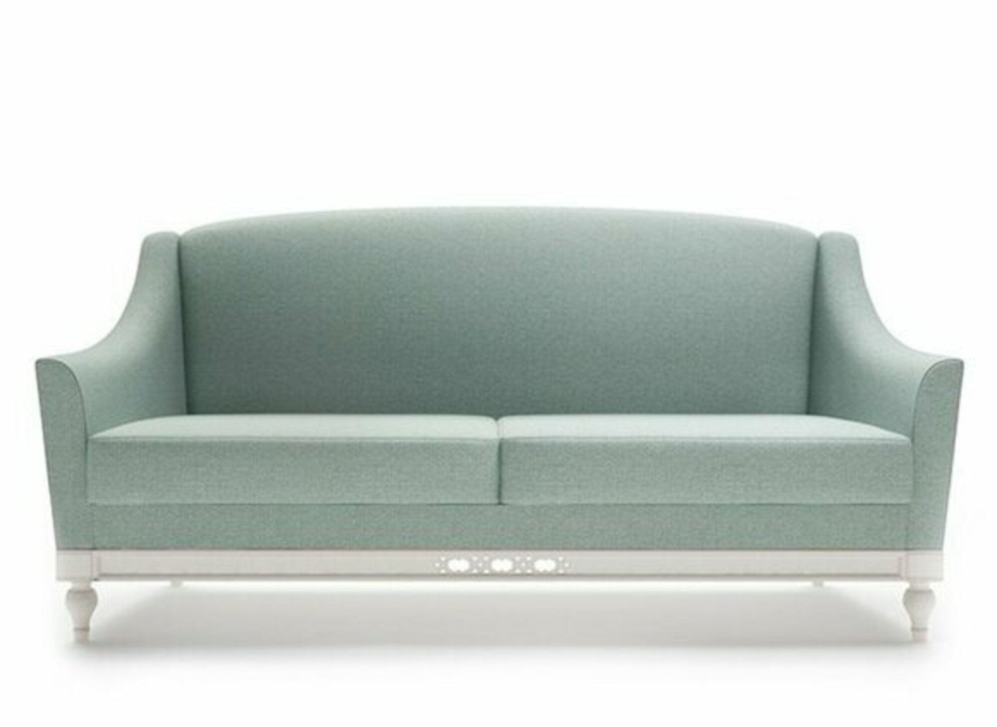 Chippendale Sofa 3 Sitzer Landhaus Stoffsofa mit Holz Designer Garnitur FL-3Siz