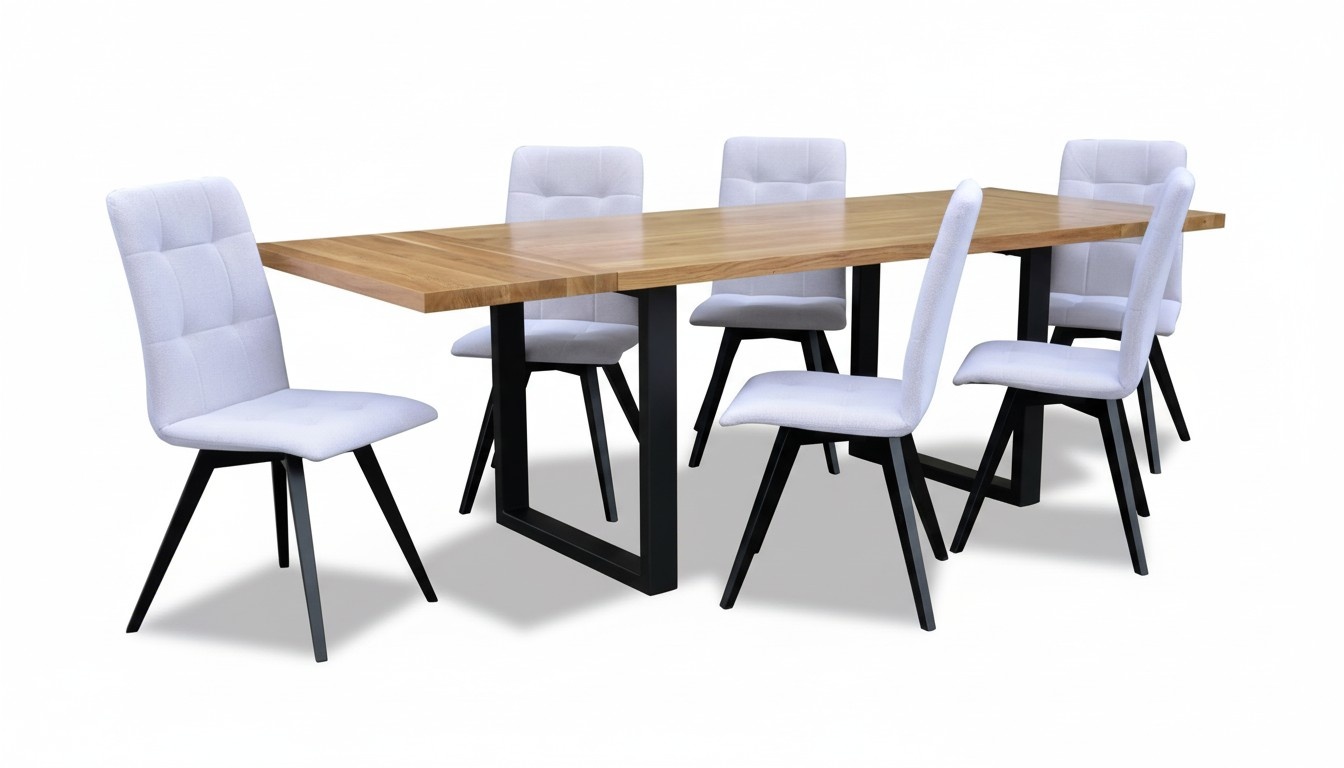 Ess Zimmer Holz Tisch Design Wohn Set Garnitur Set Klassische Möbel 7 tlg. Neu