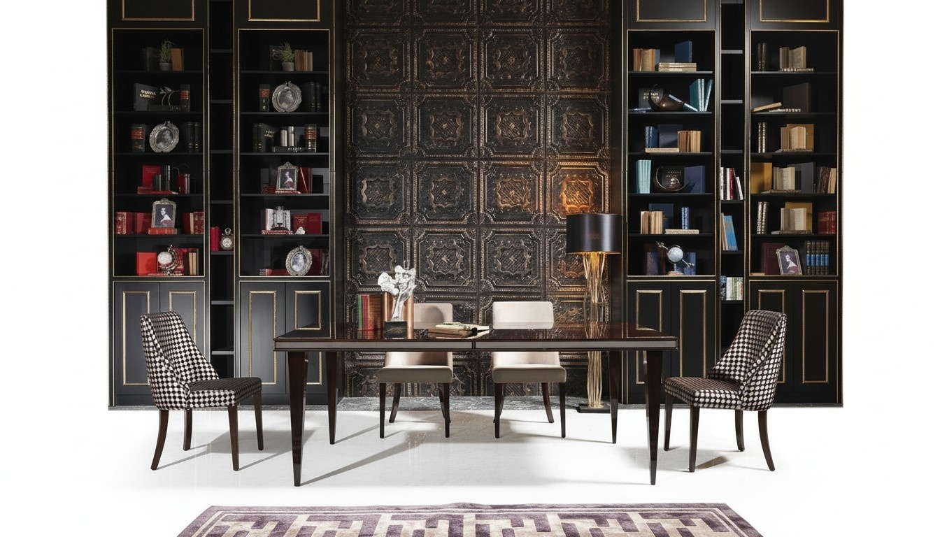 Essecke Esszimmer Essgruppe Luxus Esstisch Stühle Schwarz Holz 7tlg