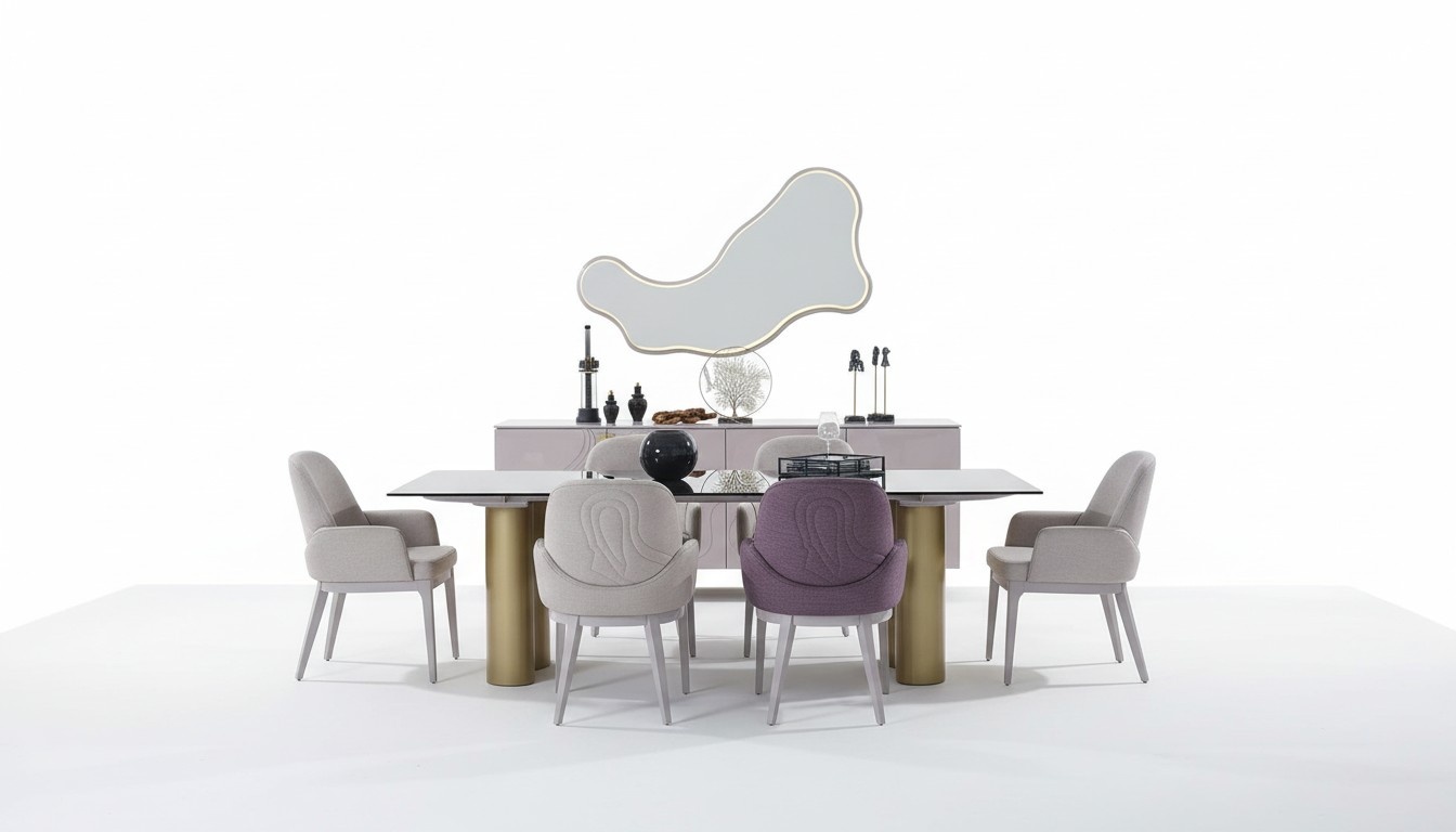 Essecke Esszimmermöbel Essgruppe Esstisch Set Esszimmer 9tlg Rosa Holz