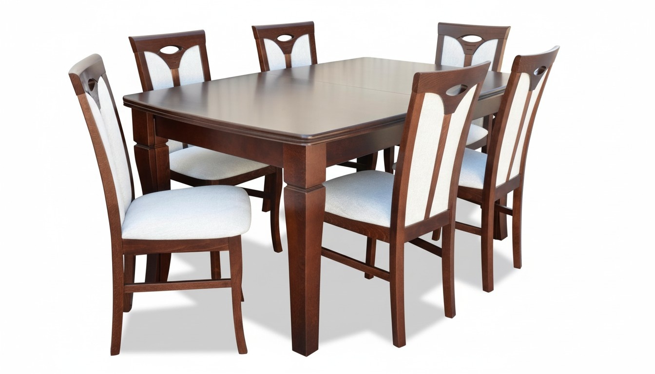 Essgarnitur Esstisch 6 x Stuhl Set Set Garnitur Tisch Klassische Essgruppe 7tlg.