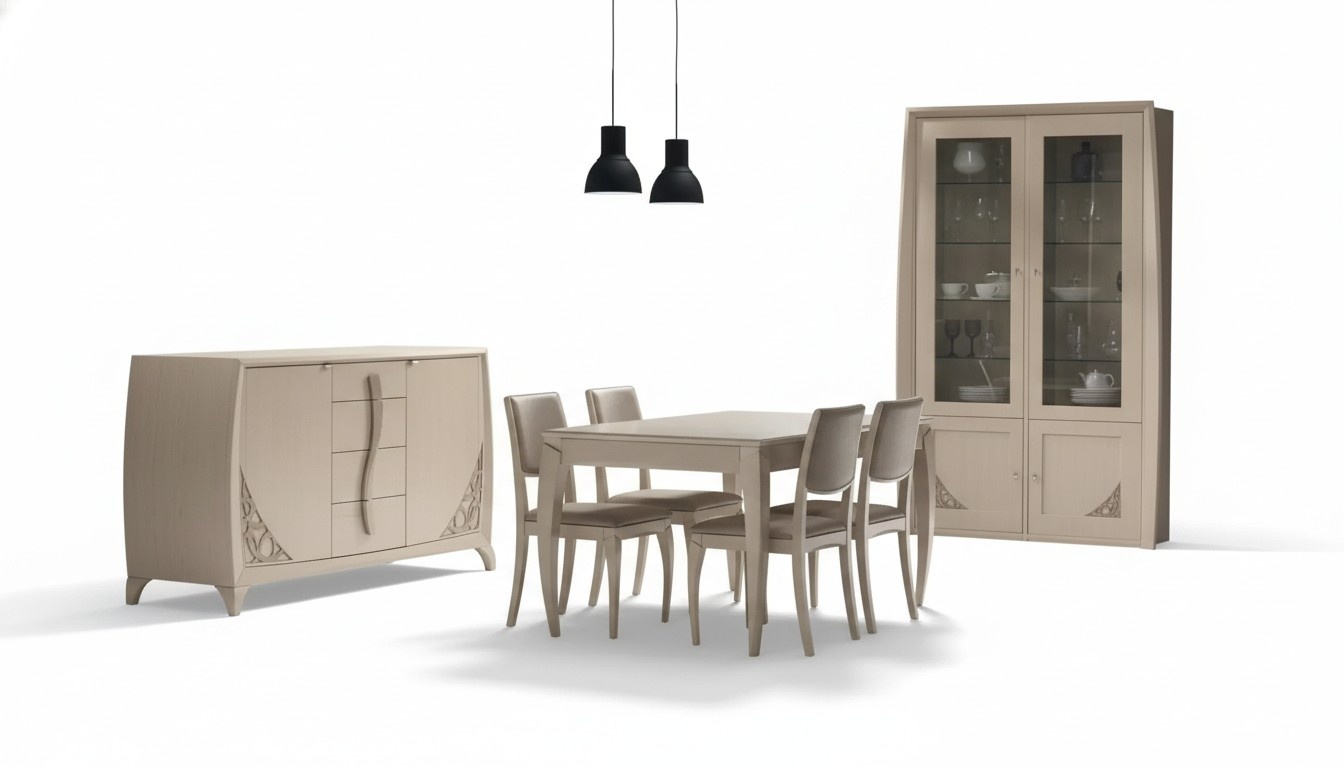 Essgruppe Esstisch Tisch Set 4x Stühle Esszimmer Garnitur Sideboard 7tlg.