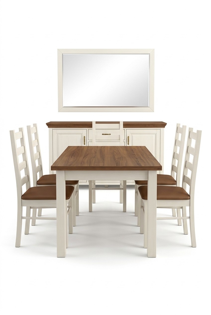 Esstisch 4x Stühle Esszimmer Garnitur 6tlg. Set Anrichte Tisch Stuhl Tische Holz
