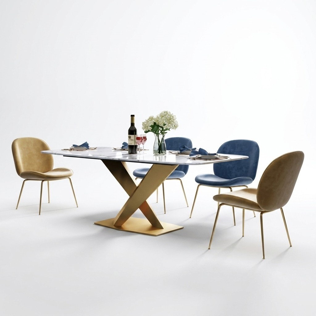 Esstisch + 4x Stühle Stuhl Esszimmer Set Essgruppe Modern Tisch Tische Neu