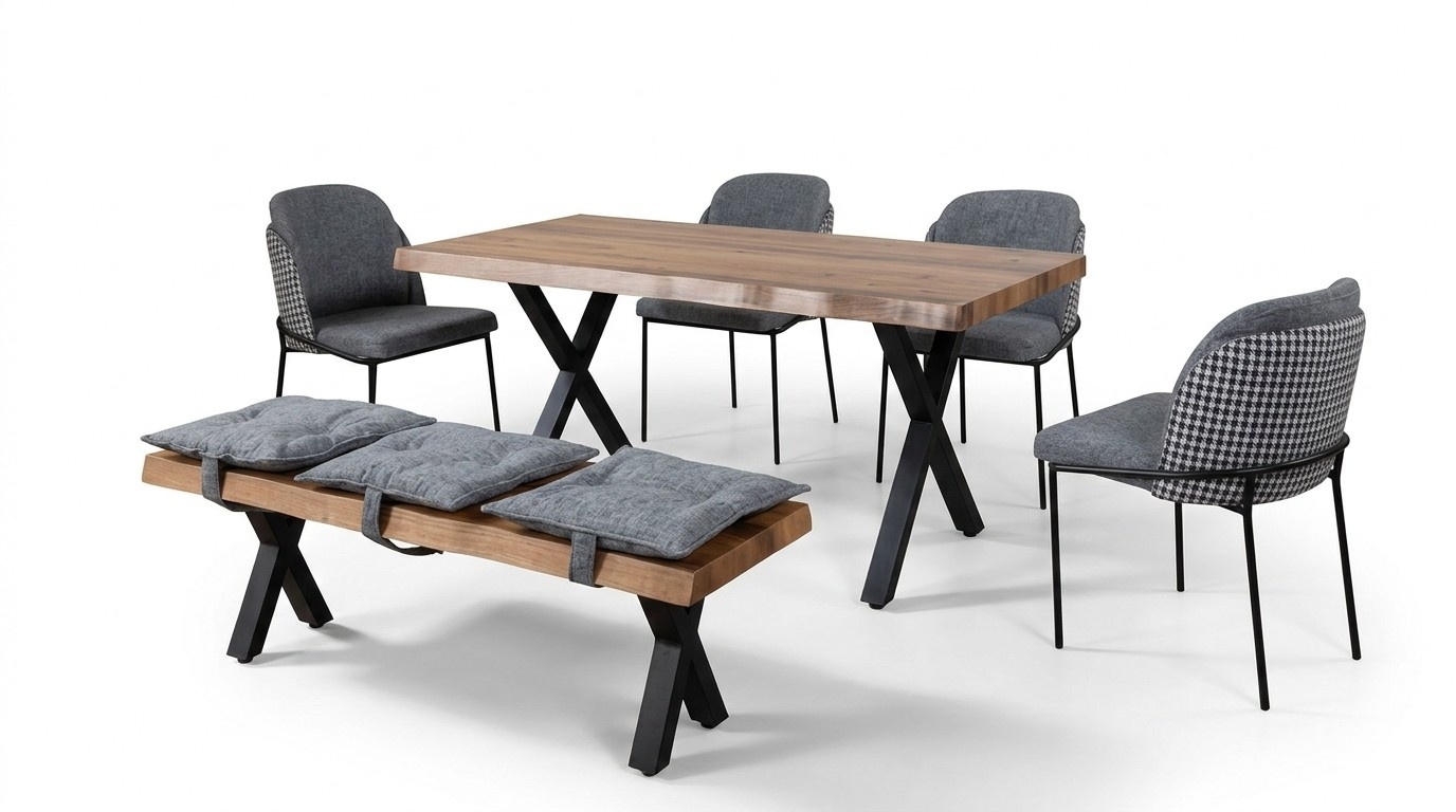 Esstisch 4 Stühle Bank Sitz Sitzbank Original-Set Essgruppe Esszimmer