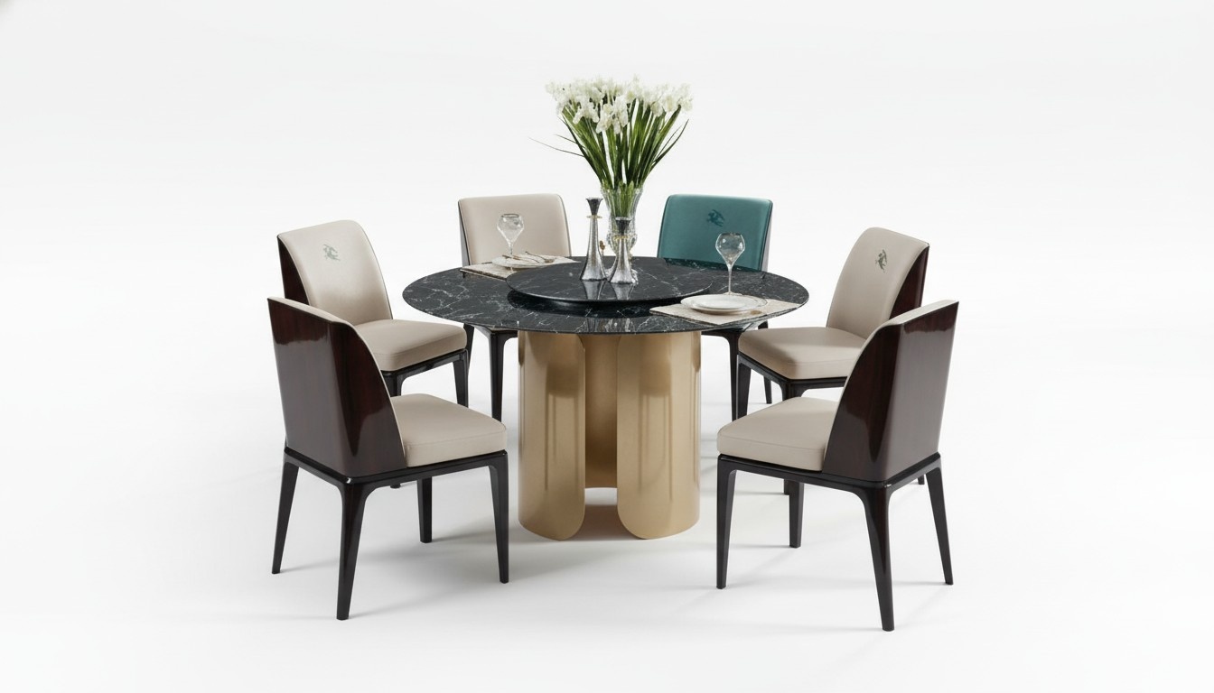 Esstisch 4 Stühle Essgarnitur Esszimmer Gruppe Garnitur Modern Möbel Luxus Neu