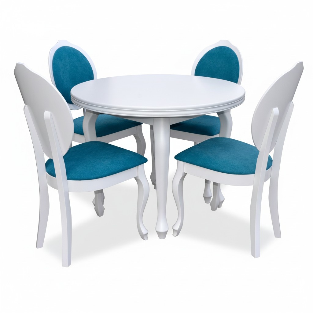 Esstisch + 4 Stühle Esszimmer Set Essgruppe Klassischer Tisch 5tlg Set Stuhl neu