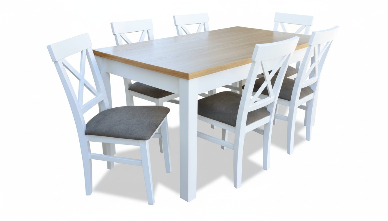 Esstisch + 6 Stühle Esszimmer Set Essgruppe Klassischer Tisch Tische S18/K64 Neu