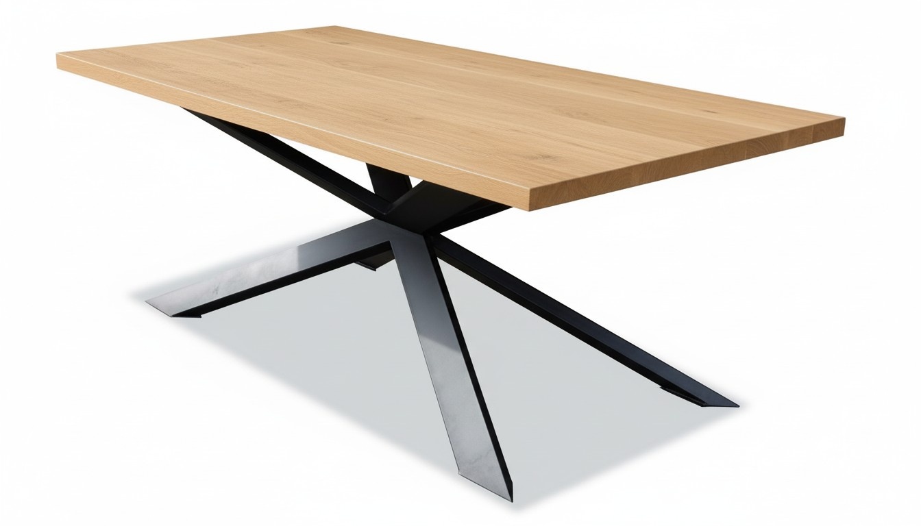 Esstisch Design Tisch Holz Edelstahl Moderne Esszimmer Wohnzimmer Tische 200x100 !