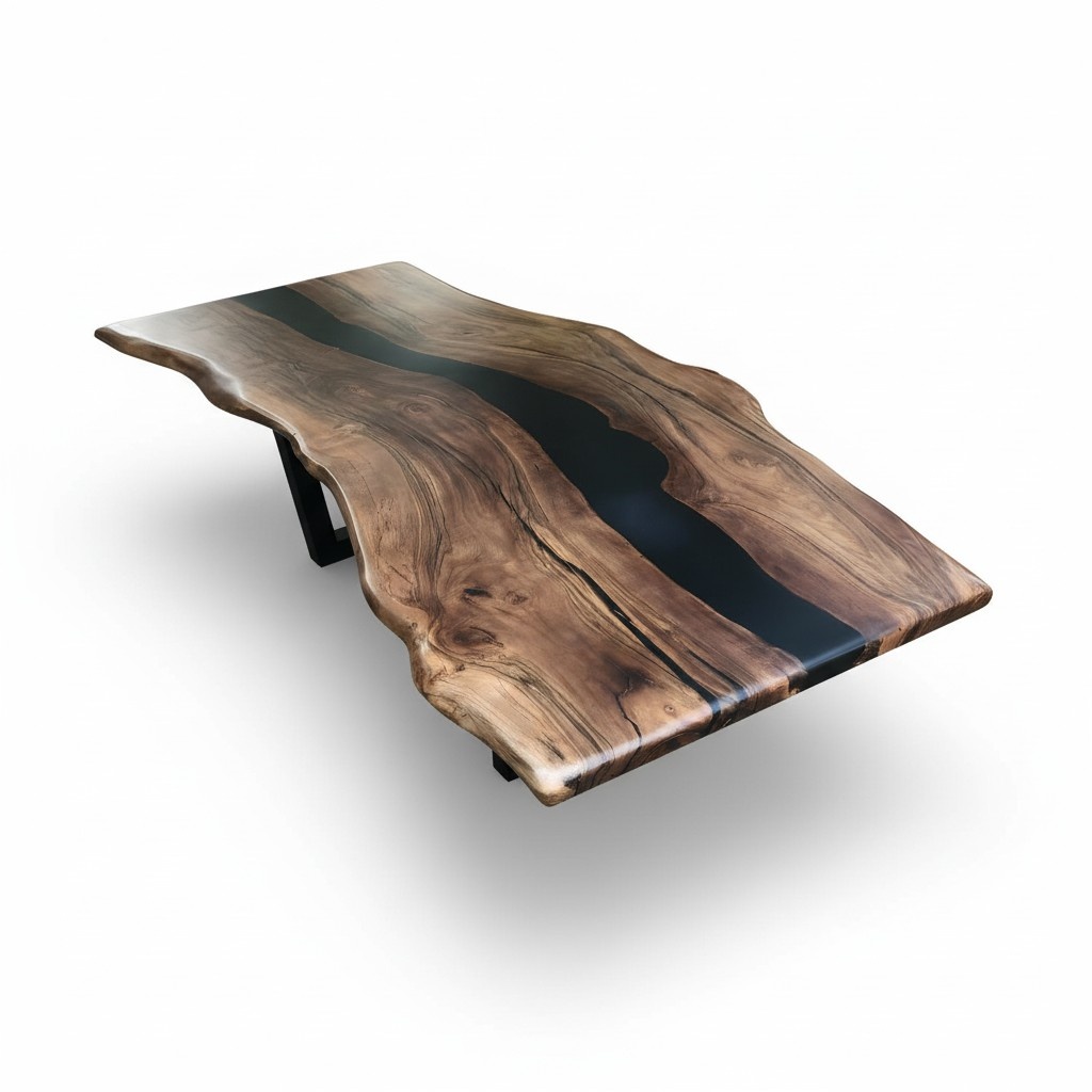 esstisch epoxid harz echtes holz massive möbel wasserfall epoxy tisch giessharz