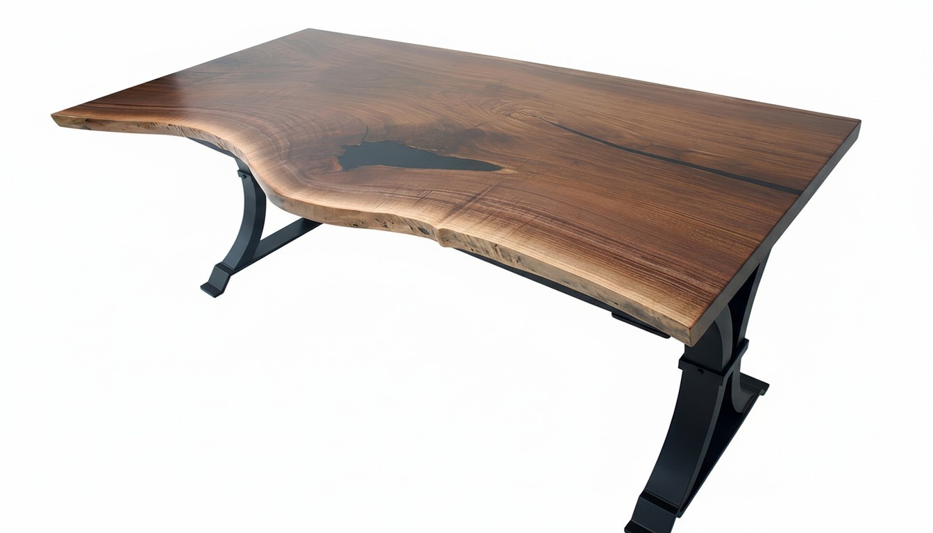 esstisch epoxid harz echtes massive holz möbel wasserfall epoxy tisch 200x90 Neu