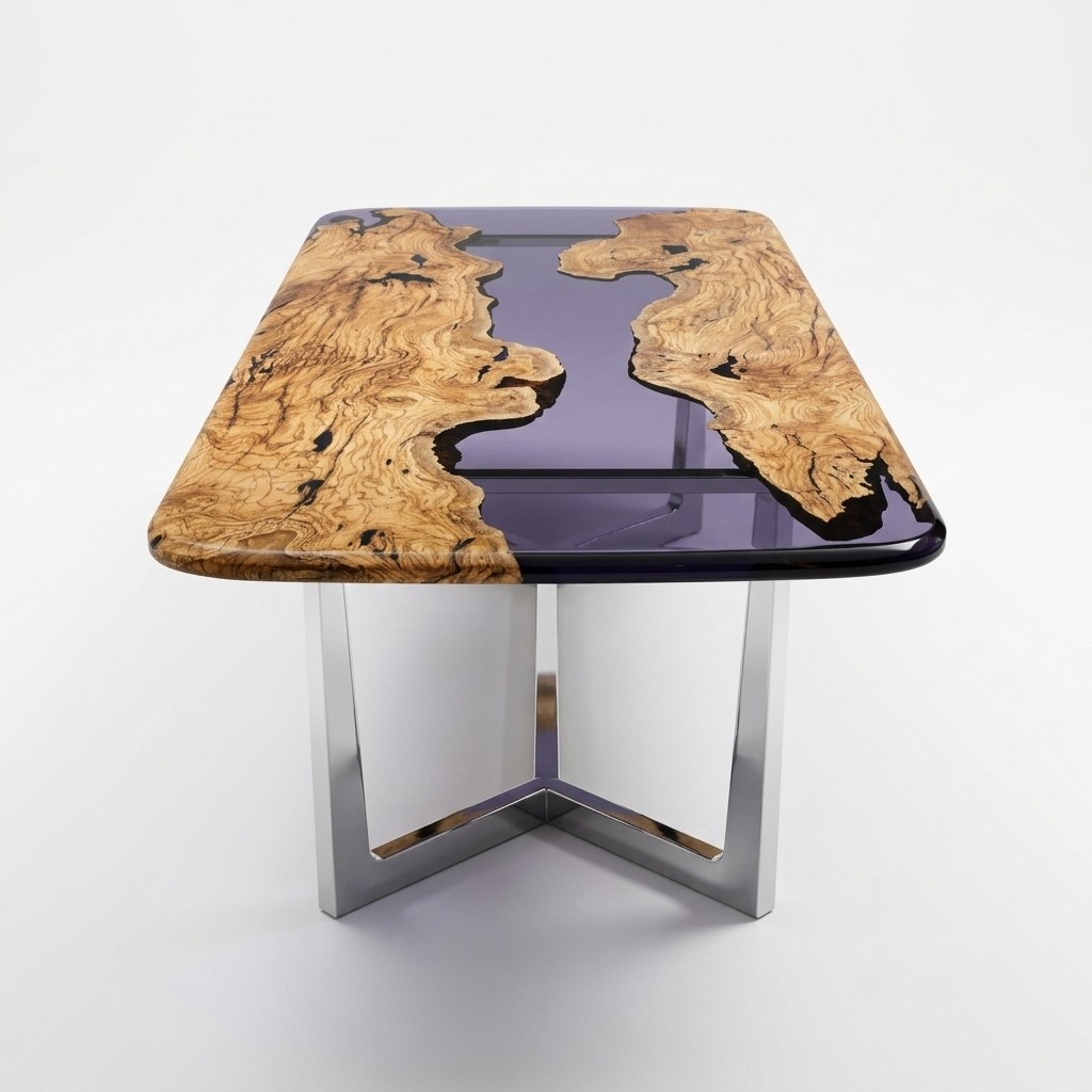 Esstisch Epoxidharz Küchentisch Esszimmertisch 240 cm Holz Braun