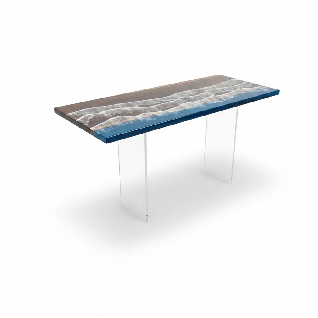 Esstisch Epoxy Möbel Designer Tisch Epoxidharz Tische 121x51cm