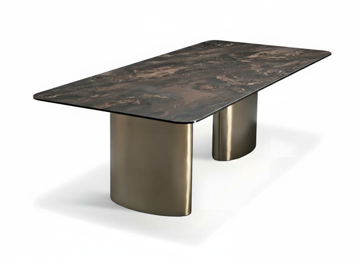 Esstisch Esszimmer Holz Esstische Stil Modern Braun Design Edelstahl