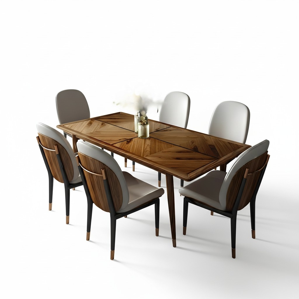 esstisch garnitur esszimmer designer möbel tisch leder stuhl 6x stühle gruppe