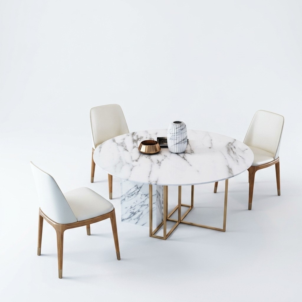 Esstisch Garnitur Stuhl Set 4 Stühle + Tisch Esstische Tische Esszimmer Set Rund