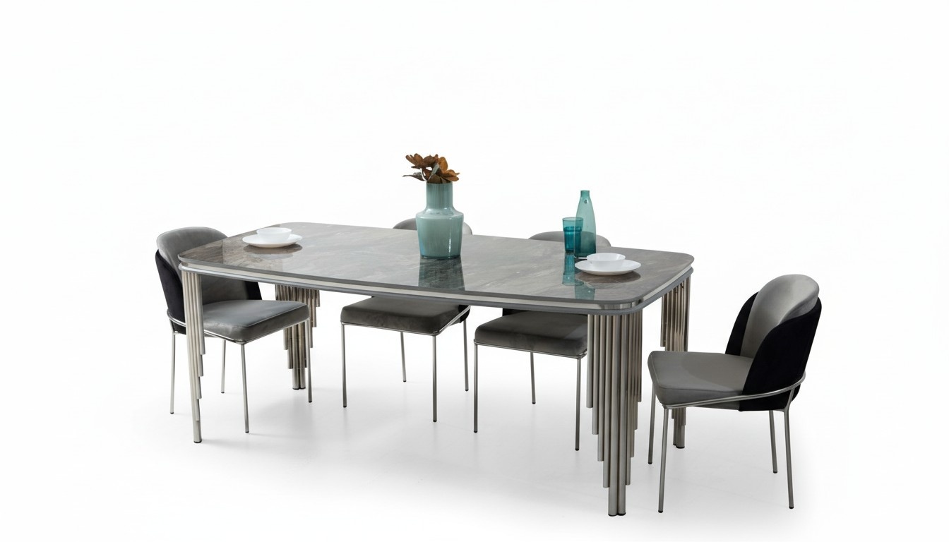 Esstisch Gruppe 4x Stühle Essgarnitur Essgruppen Stuhl Set Tisch 5tlg. Set Neu